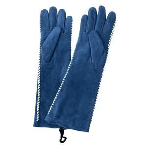 Renee's New York Blue Suede long women's gloves